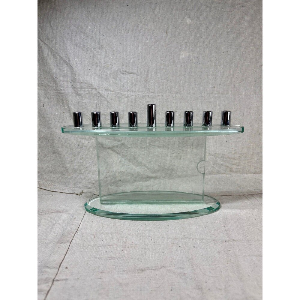 Prima Donna Menorah Glass Photo Holder 6" X 4" Photo Frame